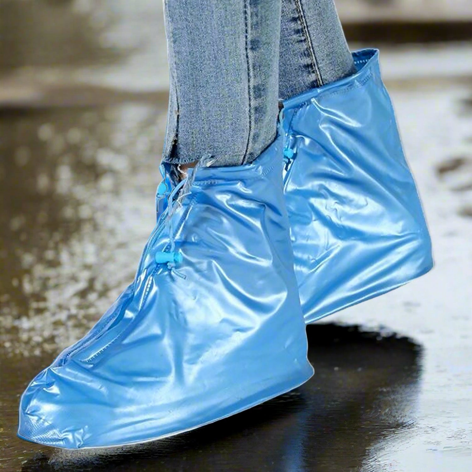 17960 Plastic Shoes Cover Reusable Anti-Slip Boots Zippered Overshoes Covers Transparent Waterproof Snow Rain Boots for Kids / Adult Shoes, for Rainy Season (1 Pair / Blue) 17960 Plastic Shoes Cover Reusable Anti-Slip Boots Zippered Overshoes Covers Transparent Waterproof Snow Rain Boots for Kids / Adult Shoes, for Rainy Season (1 Pair / Blue)